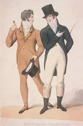 Morgonpromenad- och ridklänningar, c1810