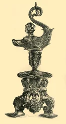 Lampa i form av sfinxliknande havsvarelse, c1510-1530, 1881.