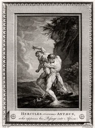 Hercules övervinner Antaeus, som motsätter sig hans Passage in i Afrika, 1775