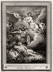 Minerva som skyddar Telemachus och bevarar honom från kärlekens axlar, 1775.
