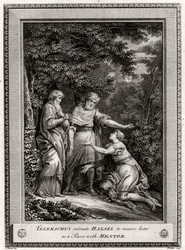 Telemachus vädjar till Hazael att ta emot honom som en slav med mentor, 1775