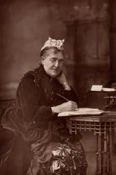 ""Elizabeth Lynn Linton (1822-1898) engelsk romanförfattare, författare, journalist och förkämpe för kvinnors rättigheter. (woodburytype)