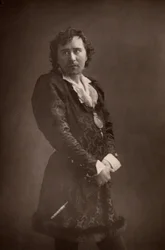 ""Herbert Beerbohm Tree (1853-1917) engelsk skådespelare-manager. Grundare av Royal Academy of Dramatic Art (RADA). (Woodburytype)