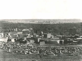 Stadspanorama från Sulhieh, Damaskus, Osmanska Syrien, 1895.