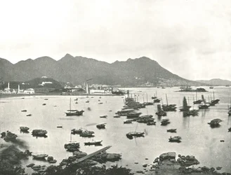 East Point som visar Victoria Hills, Hong Kong, 1895.