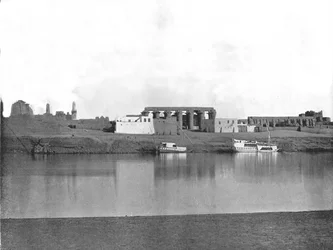 Luxor från Nilen, Egypten, 1895.