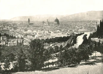 Panorama över staden Florens, Italien, 1895.
