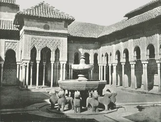 Lions domstol, Alhambra, Granada, Spanien, 1895.