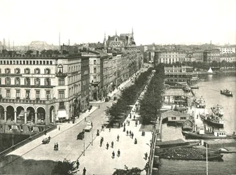 Jungfernstieg, Hamburg, Tyskland, 1895.