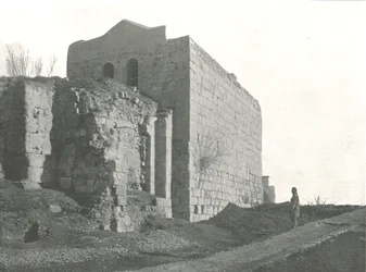 Torn från vilket St Paul steg ner i en korg, Damaskus, Osmanska Syrien, 1895.