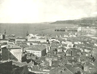 Stad och hamn, Trieste, Italien, 1895.