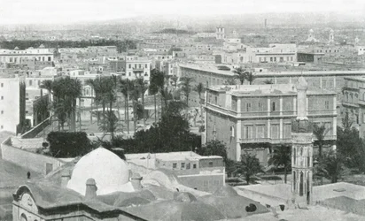 Utsikt över staden Alexandria, Egypten, 1895.