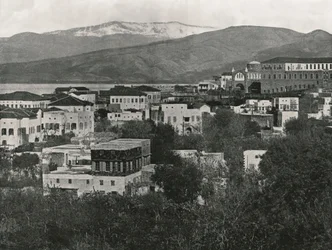 Utsikt över staden med Libanonberget, Beirut, 1895.