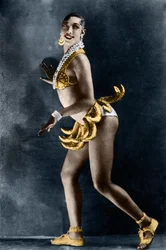 Josephine Baker (1906-1975) år 1925 i Revue Nègre på Théâtre des Champs-Élysées (Champs-Élysées), med sitt bananbälte.