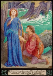 Aurelius och Dorigen (blyerts  akvarell)