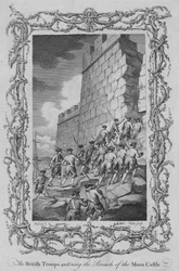 De brittiska trupperna går in i Breach of the Moro Castle, c1770-talet.