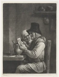 Man och kvinna som läser ett brev