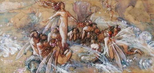 En festival (penna, akvarell och gouache på papper)