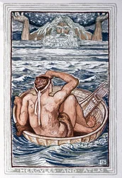 Herakles och Atlas, ca 1900 (illustration)