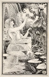 "Jag är här käraste lilla - jag är din egen gudmor", sade Nix-damen, illustration från "Mrs Burton Harrison