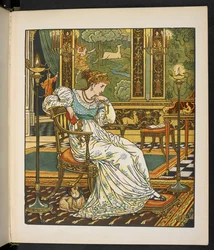 Illustration för historien, The Hind in the Wood.