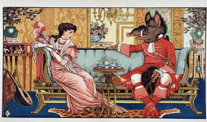 Beauty and the Beast - sjuk. av Walter Crane
