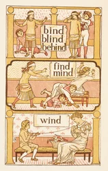 Rimande ord som slutar på bokstaven D. Ett spel med blind mans buff. För att illustrera användningen av bokstaven i. Den gyllene primern.