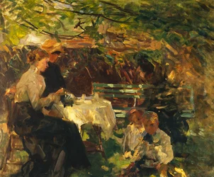 Te i trädgården, omkring 1902