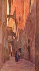 En gata i Siena, c1900 1913