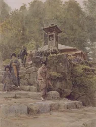 "Approach to a country shrine", illustration till "Japan and the Japanese", pub. av Methuen