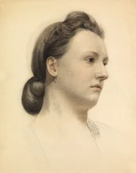 Miss Wells (färgad krita på papper)
