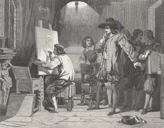 Sebastian Gomez upptäckt av sin mästare, Murillo, At Work, från Illustrerad L..., 29 april 1848.