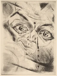 Peter med ett skottskada i pannan, 1918.