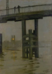 "Battersea Bridge - Misty Moonlight", sent 1870-tal.