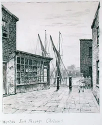 Worlds End Passage, Chelsea (bläck på papper)