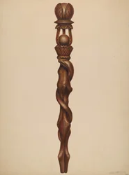 Scepter Lumberjack Carving, ca. 1938.
