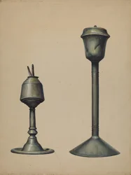 Två oljelampor, ca. 1938.