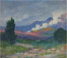 Moln i en bergskedja, ca 1915 (olja på duk)