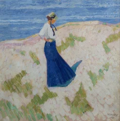 Bernhardine Bornemann på stranden i Heist. 1910