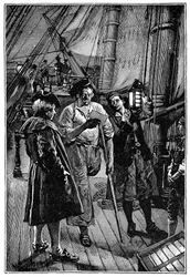 Illustration av Walter Paget (1863-1935) till romanen "Treasure Island"" av Robert Louis Stevenson (1850-1894) 1900