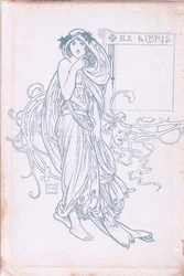 Invändigt omslagsdesign (grönt och vitt), 1900-tal