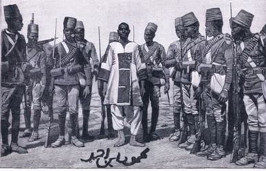 Emir Mahmud under bevakning, illustration från Cassells History of England, 1900-talet