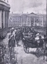 Besöket av hertigen och hertiginnan av York i Dublin, illustration från Cassells History of England, 1900-talet