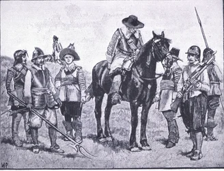 Types of Cromwellian Soldiery, illustration från The History of the British People publicerad av Waverley, c.1940 (litho)