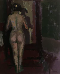 Nude at Mirror, Sally, ca 1907-09 (olja på duk)