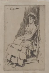 Porträtt av Agnes Oldfield, ca 1887 (etsning)