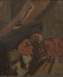 Rödmönstrad blus, ca 1907 (olja på duk)