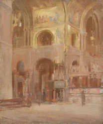 Studie till interiör i Markuskyrkan, Venedig