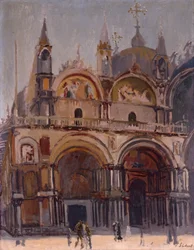 Vy över Markusplatsen och basilikan, ca 1901 (olja på duk)