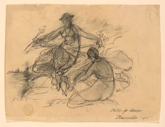 Handel och en annan allegorisk figur (motiv för sedeldesign)